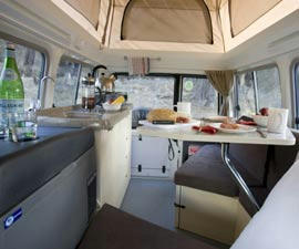 Kea Camper 4 Wheel Drive Rental interior