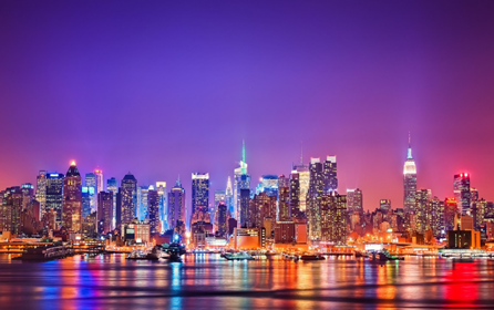 New York City Night Skyline in an RV