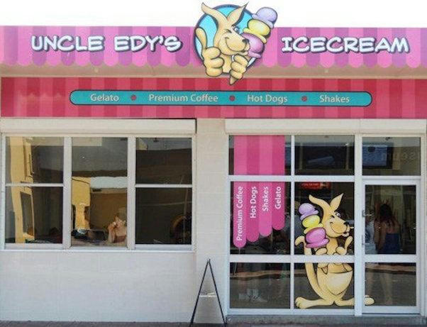 Indulge in a delicious ice cream or milkshake from Uncle Edy’s scoop shop