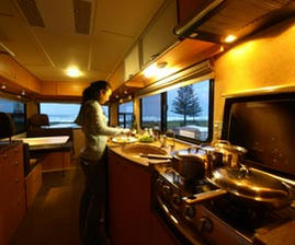 The fully equipped kitchen.